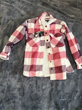 Helium London Pink Plaid Sherpa-Lined Jacket